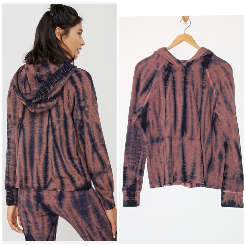 Tie-Dye Pullover Hoodie - Rust/Black